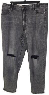 True Craft Mom Jean Women's 16WR BLACK High Waist Distressed Relaxed Fit Retro